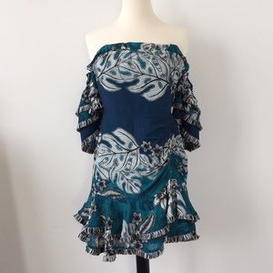 CLEARANCE! off shoulder ruffle summer sun dress S